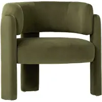COLAMY Gestoffeerde fauteuil - Accentstoel - Moderne loungestoel - Gewatteerde rugleuning - Zachte fluwelen woonkamerstoel - Groen