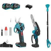 OEM Kettingzaag, borstelloze motor, verstelbare telescoopsteel, 2 batterijen