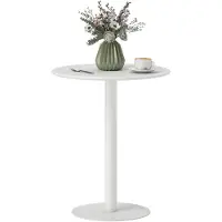 HOMCOM Dining Table-Stahl-60L x 60B x 72H cm-Weiß
