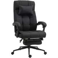 Vinsetto -Bürostuhl-Polyester, Schaumstoff-76L x 66B x 112-120H cm-Schwarz