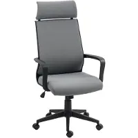 HOMCOM Office Chair-Polyester, Schaumstoff-69L x 60,5B x 109-117H cm-Dunkelgrau