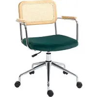 HOMCOM Bureaustoel Polyester, Staal 60L x 57B x 86-94H cm Groen