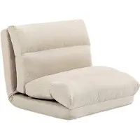 HOMCOM Floor Chair-Polyester, Metall-70L x 72B x 56H cm-Beige