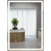 HOMCOM -Badezimmerspiegel-Glas-70L x 50B x 4H cm-Silber