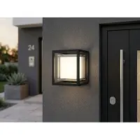Smartwares LED-wandlamp buiten Cubic, zwart, Aluminium, Modern, LED wandlamp buiten