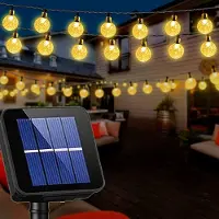 Lapamax 5M LED-lichtketting met 20 LED-lampen, zonne-energie, bolvormige LED-verlichting, geschikt voor tuin, feest, bruiloft, buiten decoratie, warm wit licht