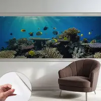 Coloray Zelfklevend Behang - Onderwaterwereld Stickerbehang op rol - 250x104 cm - Blauw Zelfklevend Behang - Voor de badkamer, woonkamer, slaapkamer - Herpositioneerbaar - Zelfklevend fotobehang
