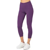 Merry Style MS-MS10-199-LE Dames Capri Leggings - Sport - Vrijetijdsbroek - 3/4 Lengte - Katoen - Sporbroek - Yogabroek - Paars - XS