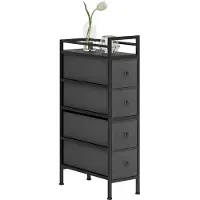 HOMCOM Fabric Dresser-Staal, Spaanplaat-20L x 43B x 81,5H cm-Zwart