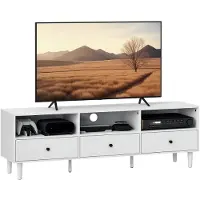 HOMCOM tv-meubel - spaanplaat - metaal - 140L x 34B x 45H cm - wit