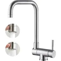 CECIPA MAX Keuken Kraan Zilver - Klapbare Keukenkraan - 360° Voorraam Keukenmengkraan - Keukenmengkraan voor warm en koud water - Zilver