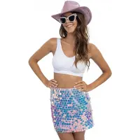 Chaks - Roze rok met iriserende pailletten voor dames - L