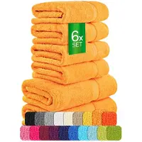 Etérea Himmlische Qualität etérea Carli handdoekenset 6-delig – saffraan – 100% katoen – 500 g/m² – OEKO-TEX Made in Green