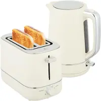 HOMCOM Waterkoker en Broodrooster Set Staal, Kunststof 21,2L x 16B x 24,3H cm Beige