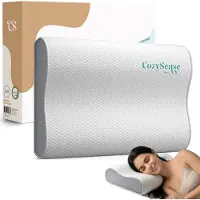 CozySense Hoofdkussen - Orthopedisch Pillow - Ergonomisch Kussen - Traagschuim Slaapkussen - Incl. Kussensloop & Draagtas - Zachte Hardheid - voor Zij, Buik en Rug Slapers