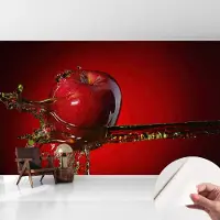 Coloray Zelfklevend Behang - Sappige energie Stickerbehang op rol - 416x254 cm - Rood Zelfklevend Behang - Voor de keuken, woonkamer en kantoor - Peel-and-stick techniek - Zelfklevend fotobehang