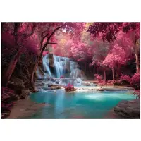 WALLARENA - Behang 200x140 cm - Fotobehang - Vliesbehang - Waterval Motiv - Naar de slaapkamer, woonkamer - Op de Flizelin