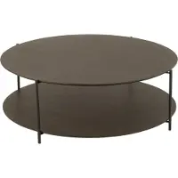 Jline Salontafel rond MDF/metaal donkerbruin groot