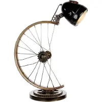 Gilde Tischleuchte, "Cycle", Eisen, braun, goldfarben, VE 1, L. 23 cm, B. 35 cm, H. 64 cm 84051