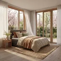 Mörgenn Boxspring Lounge - Pocketvering - Luxe Topper - Bruin - 100x210 cm - Inclusief Dekbed en Kussens