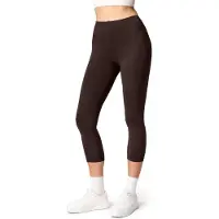 Ladeheid LA-LA40-132-LE Dames Capri Leggings - Sport - Vrijetijdsbroek - 3/4 Lengte - Katoen - Sporbroek - Yogabroek - Bruin - S