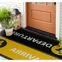 Coloray Buiten Deurmat - Geel Deurmat Buiten - Aankomsten Vertrekken Waterdichte Deurmat - Buiten Decoratie Idee - Voordeurmat Herfst - Stijlvolle Deurmat Voor Moderne Woning - 150x100 cm
