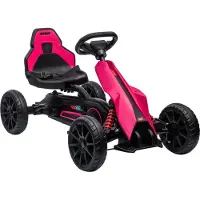 HOMCOM Trapauto met pedalen Kunststof, Metaal 100L x 58B x 58,5H cm Roze