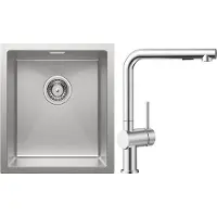 CECIPA MAX Spoelbak Keuken 40x44CM - Spoelbakken Keuken Met Uittrekbare Uitloop Keukenkraan - Wasbak Keuken - Enkele Spoelbak - Spoelbakken met afdruip - RVS