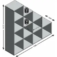 Huisenthuis.nl Vakkenkast Camiel Eiken - Breedte 138.5 cm - Hoogte 143.5 cm - Diepte 33 cm