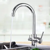 Auralum Max 3-weg keukenkraan - 360° draaibare keukenmengkraan, gootsteenmengkraan voor osmose systeem - drinkwaterkraan met 2 hendels - hogedruk keukenmengkraan