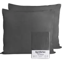 Komfortec Set van 2 Premium Jersey Kussenslopen 60x70 cm - Superzachte Kussenhoes – 100% Katoen – 150 g/m² - Antraciet