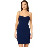 Merry Style MS-MS10-203-UW Dames Onderjurk - Nachthemd - kort - V-neck - verstelbare Spaghetti bandjes - Viscose - Marineblauw - XL