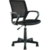 Huisenthuis.nl Bureaustoel Eddy Zwart - Kunststof - Metaal - Stof - Hoogte 82 cm