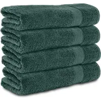 Komfortec handdoeken – Set van 4 - Badhanddoek 70x140 cm - 100% Katoen – Donkergroen