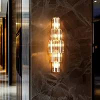 VRYGLE wandlamp - Luxe kristallen wandlamp - 3 lichtkleuren - Inclusief 5 lampen