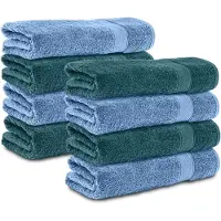 Komfortec handdoeken – Set van 4 - Badhanddoek 70x140 cm - 100% Katoen - Petrol-Hellblau