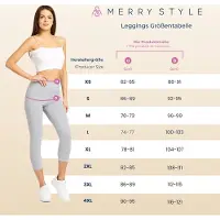 Merry Style MS-MS10-430-LE Dames Capri Leggings - Sport - Vrijetijdsbroek - 3/4 Lengte - Katoen - Sporbroek - Yogabroek - MediumGemêleerd - S