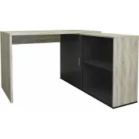 Huisenthuis.nl Bureau Rafael Eiken - Zwart - 118x124,5cm - Hoekbureau - Met opbergruimte - Hoogte 75 cm