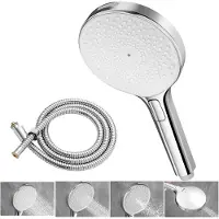 Auralum Max Douchekop met Slang - Douchekop - 4 Sproeistanden - Wellness - Handdouche - Hoge Druk - Waterbesparende - Chrome