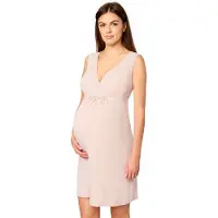 Merry Style Dames Zwangerschap Zwangerschapsnachtjapon - Kort - Elastisch – Licht- Viscose – Poederroze – XL - MS-MS10-467-ND