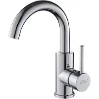 Auralum Max Wastafelkraan Chroom - Badkamerkraan - 360° Draaibare uitloop - Warm & Koud - Inclusief Aansluit slangen 3/8 - Zilver