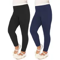 Merry Style Meisjes Lang Leggings 2 Pack - Sport - Vrijetijdsbroek - Lang - Viscose - Sporbroek - Yogabroek - Zwart / Navy blauw (2Pack) - 158 - MS-MS10-130-LE-2P