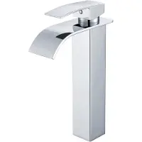 Auralum Max Wastafelkranen - Wastafelkranen - Watervaluitloop - Hoge uitloop - Waterbesparend - RVS - Chroom