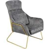Huisenthuis.nl Fauteuil Adriana Grijs - Fluweel - Zithoogte 40 cm - Zitdiepte 53 cm