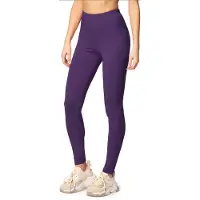 Merry Style MS-MS10-198-LE Dames Leggings - Sport - Vrijetijdsbroek - Lang - Katoen - Sporbroek - Yogabroek - Paars - XL