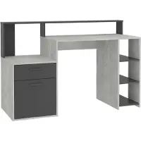 Huisenthuis.nl Bureau Eros Antraciet - 139x54cm - Met opbergruimte - Hoogte 91.6 cm - Met lades