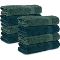 Komfortec 8x Handdoek 50x100 - 100% Katoen – Handdoekenset - Petrol-Dunkelgrun
