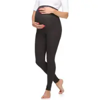 Merry Style MS-MS10-297-LE Dames Zwangerschapsleggings Leggings - Sport - Vrijetijdsbroek - Lang - Viscose - Sporbroek - Yogabroek - Donker Gemêleerd - XXL