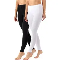 Merry Style MS-MS10-143-LE-2Pack Dames Leggings - Sport - Vrijetijdsbroek 2 Pak - Lang - Viscose - Sporbroek - Yogabroek - Zwart/Wit - S