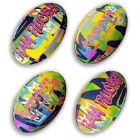 RAM Rugby Graffiti Fun Design Squad Trainer Rugbybal - Maat 5 - Voor kinderen en volwassenen - Clubkwaliteit Training Rugbybal - 3D-grip - Geweldig cadeau